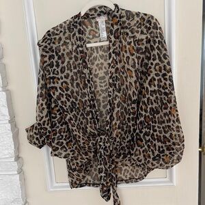 Free People Multicolor Animal Print Kimono